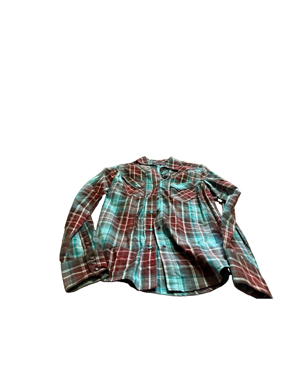 Cruel Girl Women’s Blue Plaid Collared Pocket Button-Up Long Sleeve Shirt! S